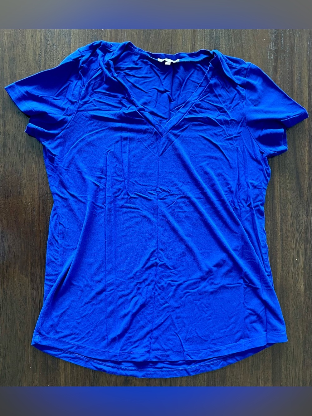 Sugarlips V-Neck Short Sleeve Top in Cobalt Blue